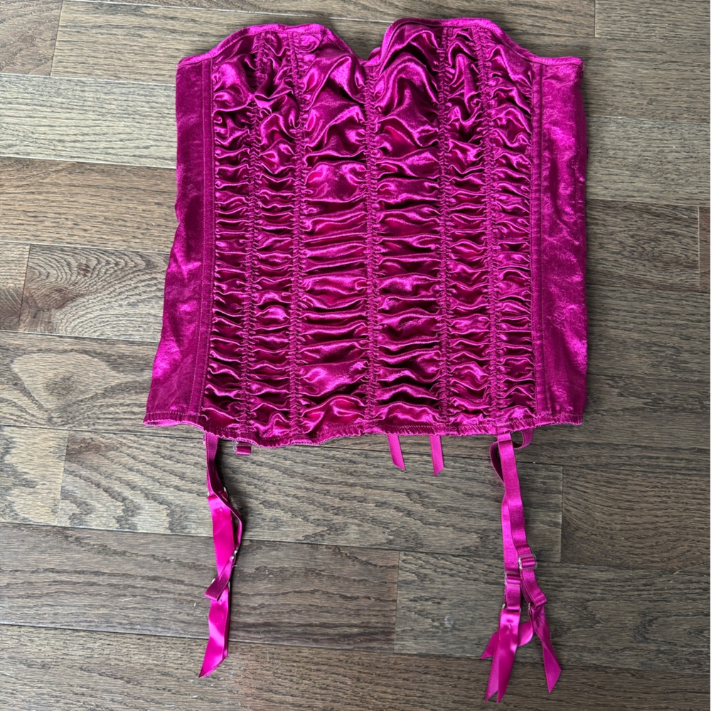 Shirley of Hollywood Fuchsia Velvet Corset
